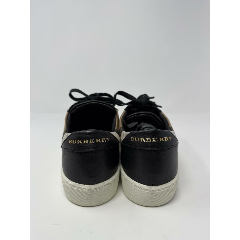 Burberry Women’s Unisex Low-Top Sneakers Check & Black Leather EU 38 / US 7.5 - Picture 10 of 11